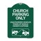 Signmission Church Parking Unauthorized Vehicles Towed Vehicle Owners Expense Alum, 24" L, 18" H, GW-1824-24266 A-DES-GW-1824-24266 - alternate 1
